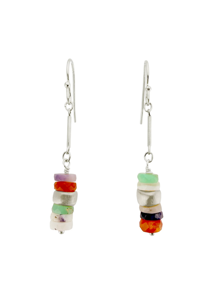 Philippa Roberts | Stacked Opals Earring | Silver