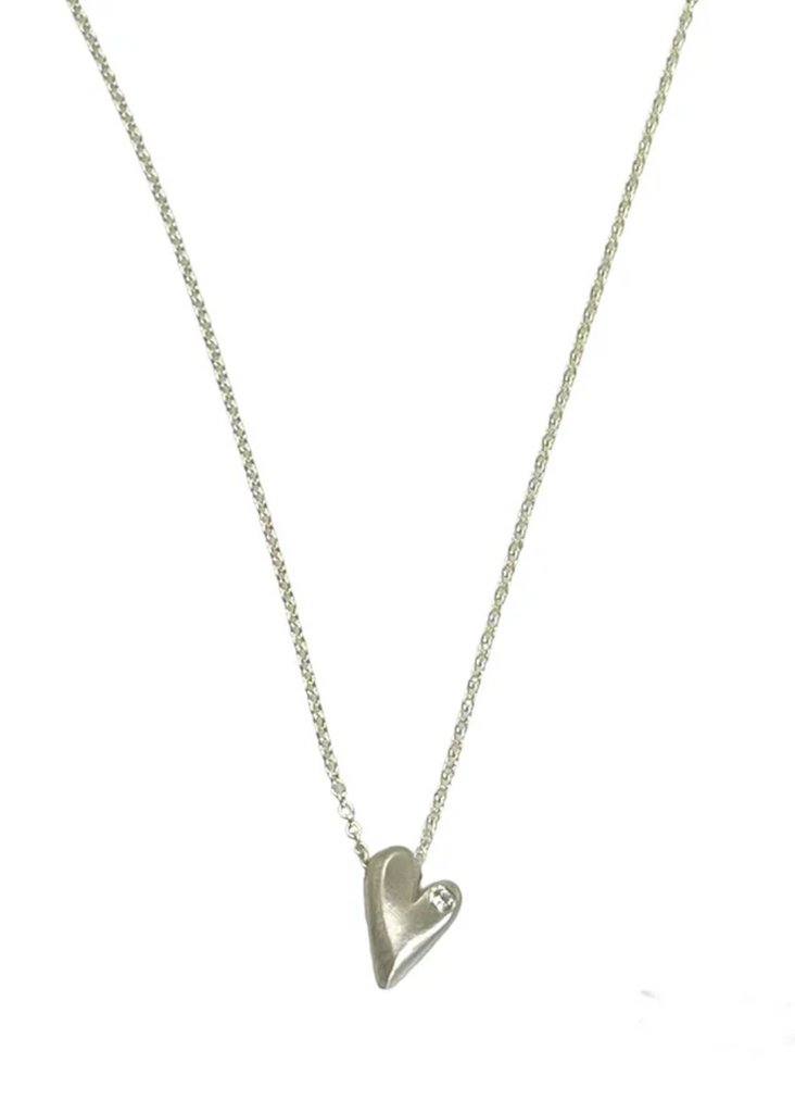 Philippa Roberts | Tiny Heart w/ 02ct Diamond Silver Necklace