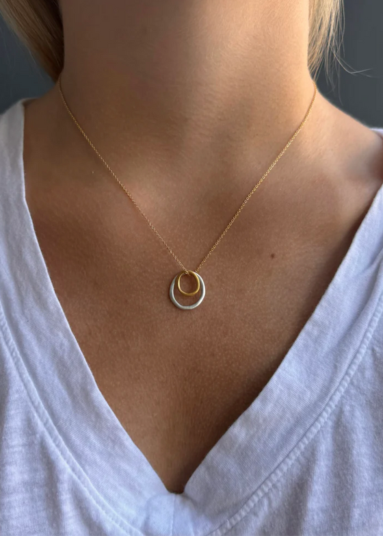 Philippa Roberts | Two Small Ovals Necklace - SS/Vermeil