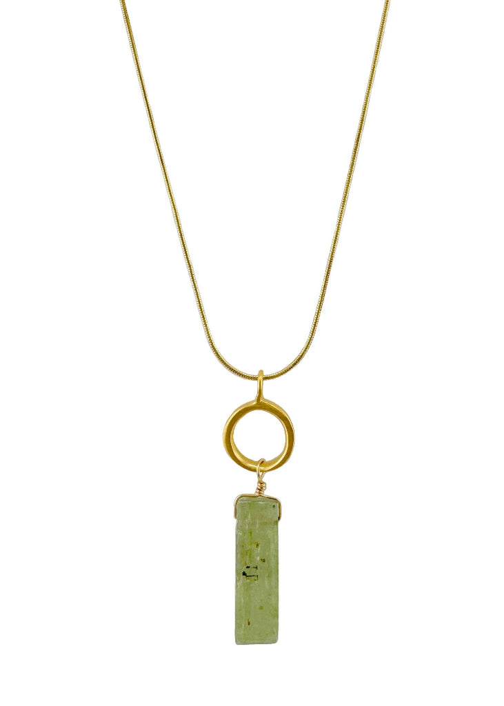Philippa Roberts | Circle Green Kyanite Necklace | Vermeil