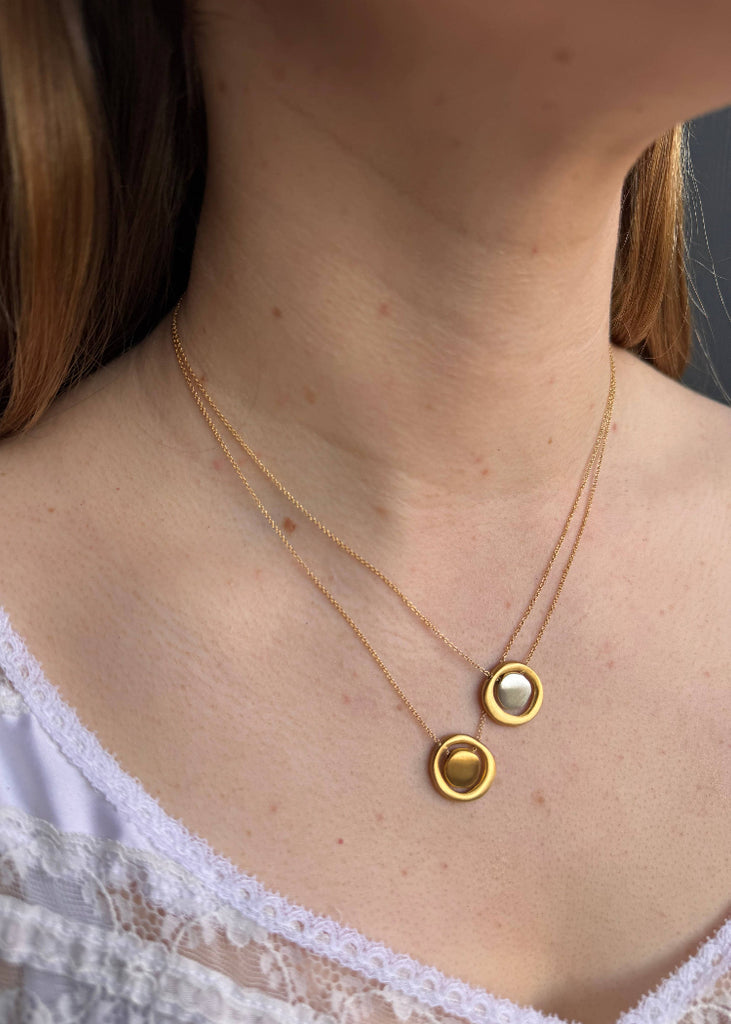 Philippa Roberts | Disc Circle Necklace | Mixed Metals