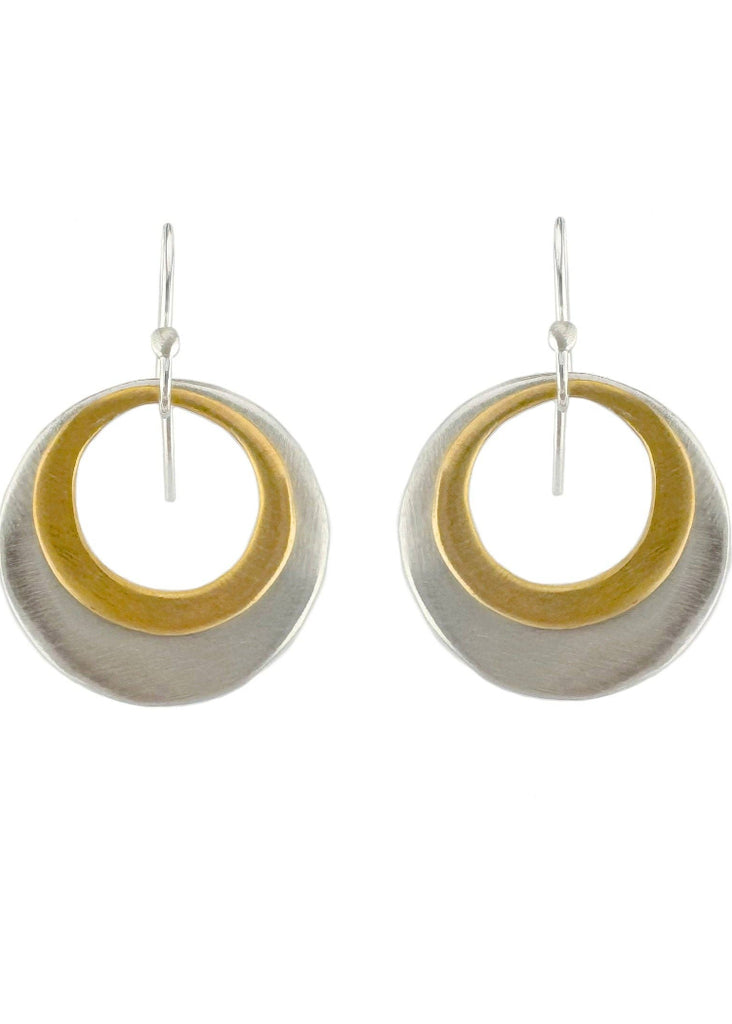 Philippa Roberts | Double Circles Earrings - Gold and Silver