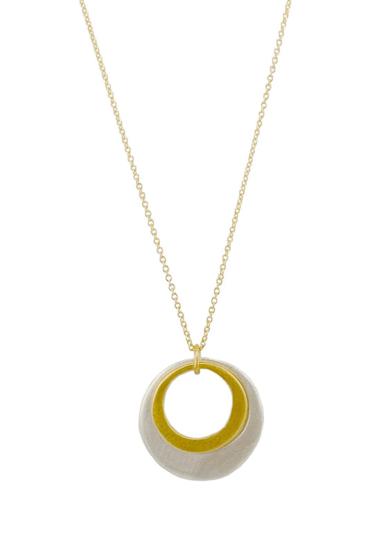 Philippa Roberts | Double Circles Necklace - Gold and Silver