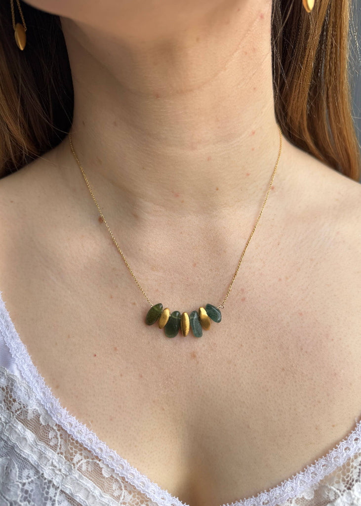 Philippa Roberts | Nuggets + Green Apatite Earrings | Vermeil