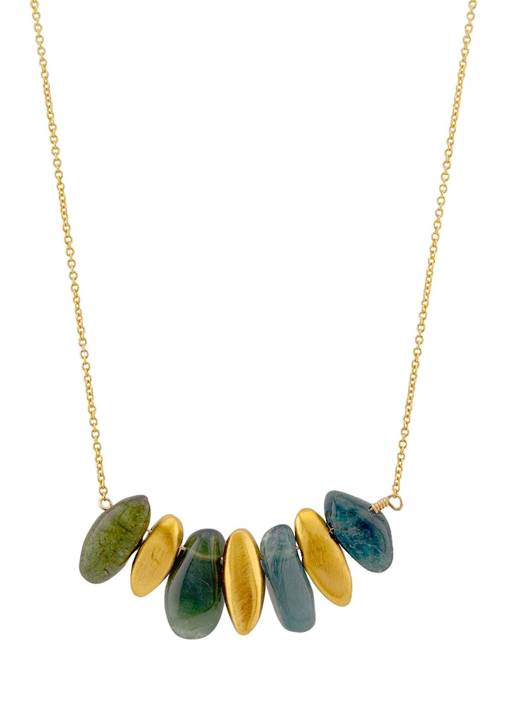 Philippa Roberts | Nuggets + Green Apatite Earrings | Vermeil