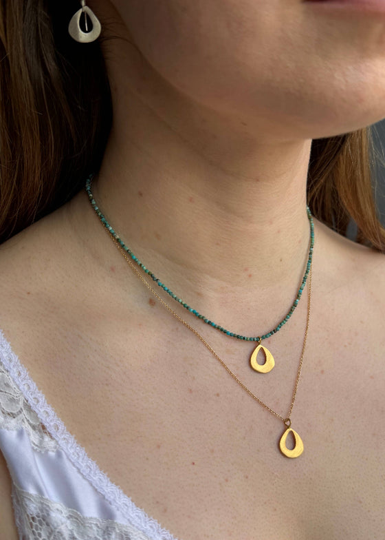 Philippa Roberts | Small Open Drop Necklace | Vermeil