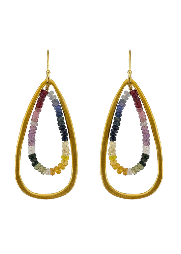 Philippa Roberts | Tear + Sapphire Earrings | Vermeil