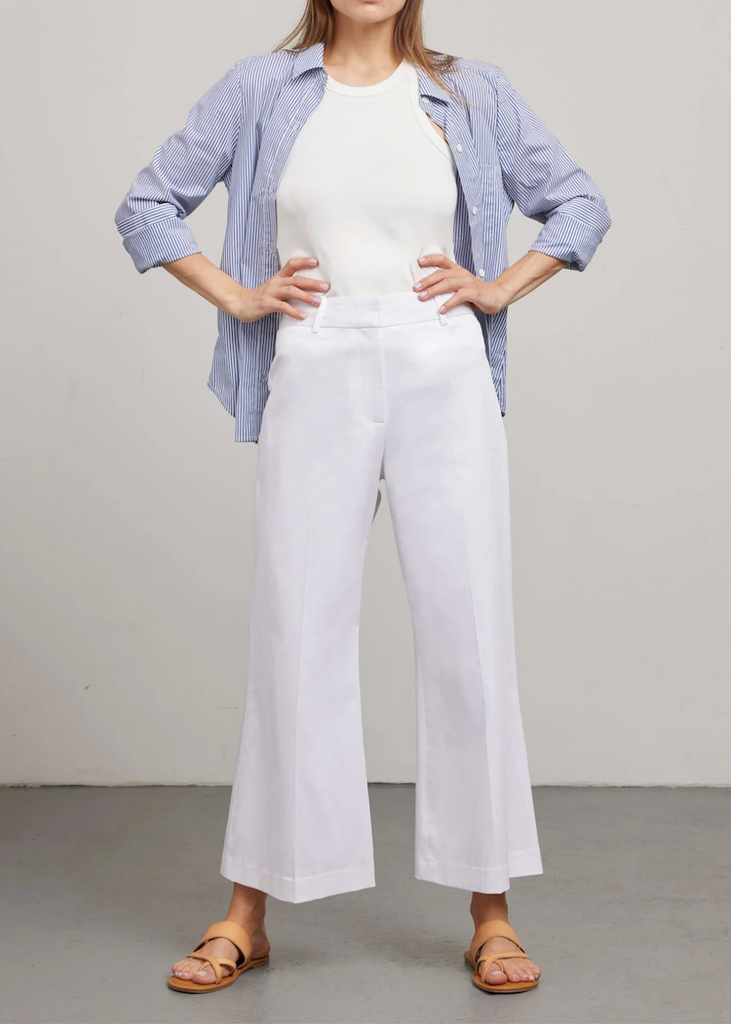 Phoebe Jon | Aria Cropped Pant in Cotton Twill | White