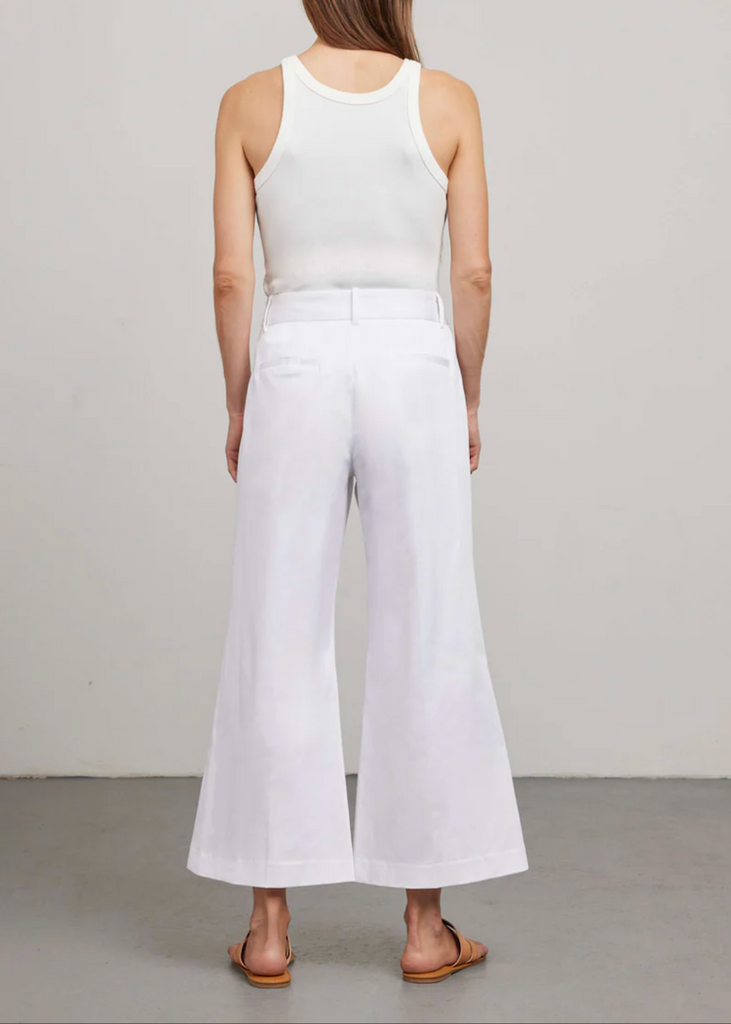 Phoebe Jon | Aria Cropped Pant in Cotton Twill | White
