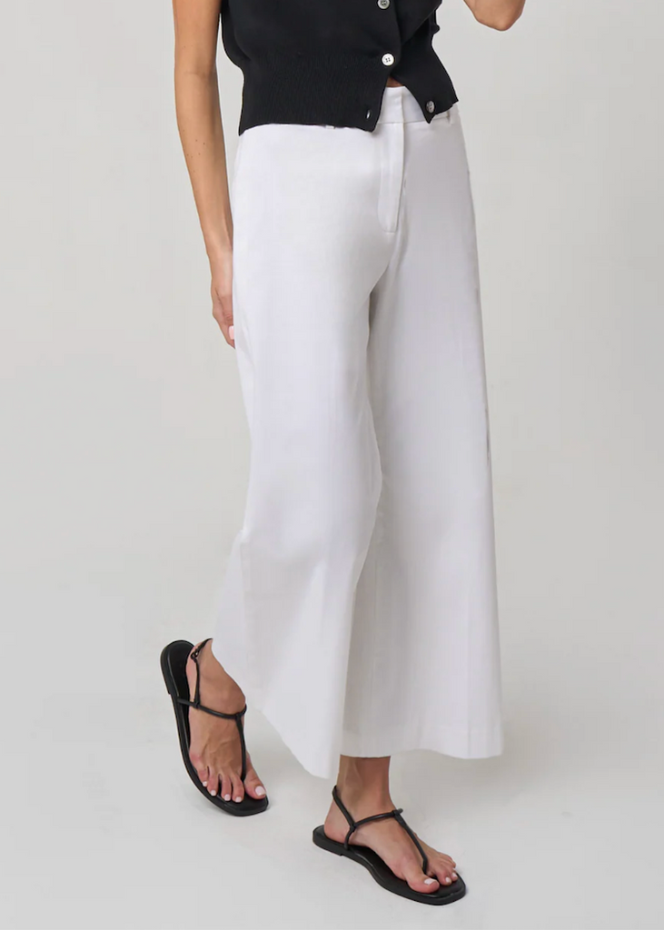 Phoebe Jon | Aria Cropped Pant in Cotton Twill | White