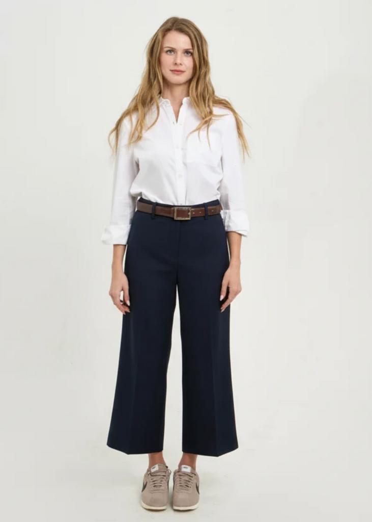 Phoebe Jon | Aria Cropped Pant in Pinstripe