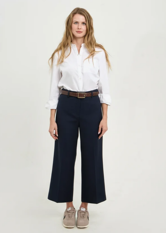 Phoebe Jon | Aria Cropped Pant in Pinstripe
