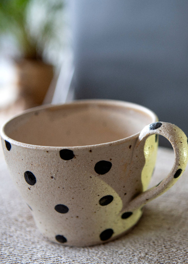 Polli Pots | Large Coffee Mug | Black Dots