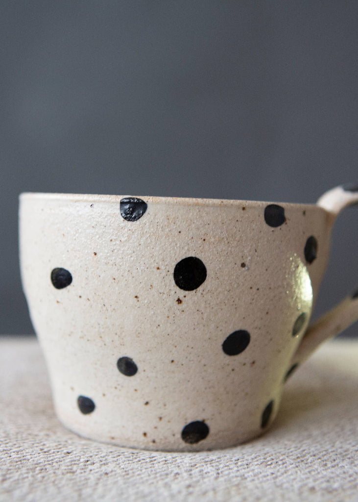 Polli Pots | Large Coffee Mug | Black Dots