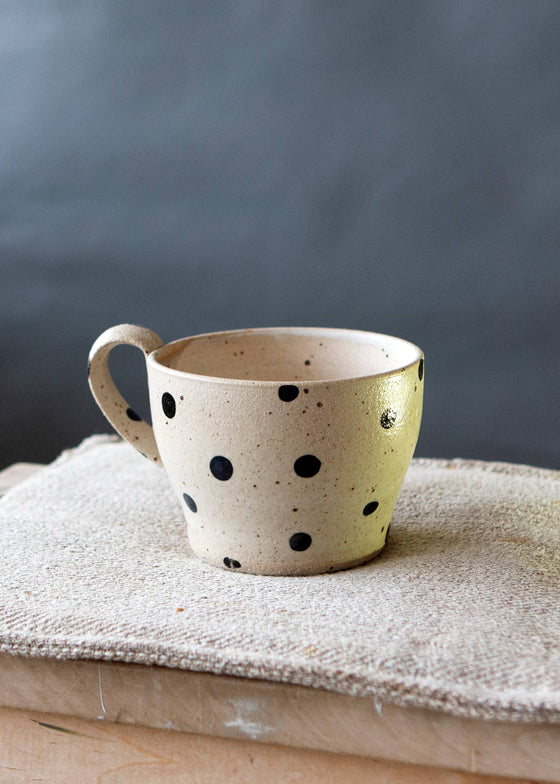 Polli Pots | Large Coffee Mug | Black Dots