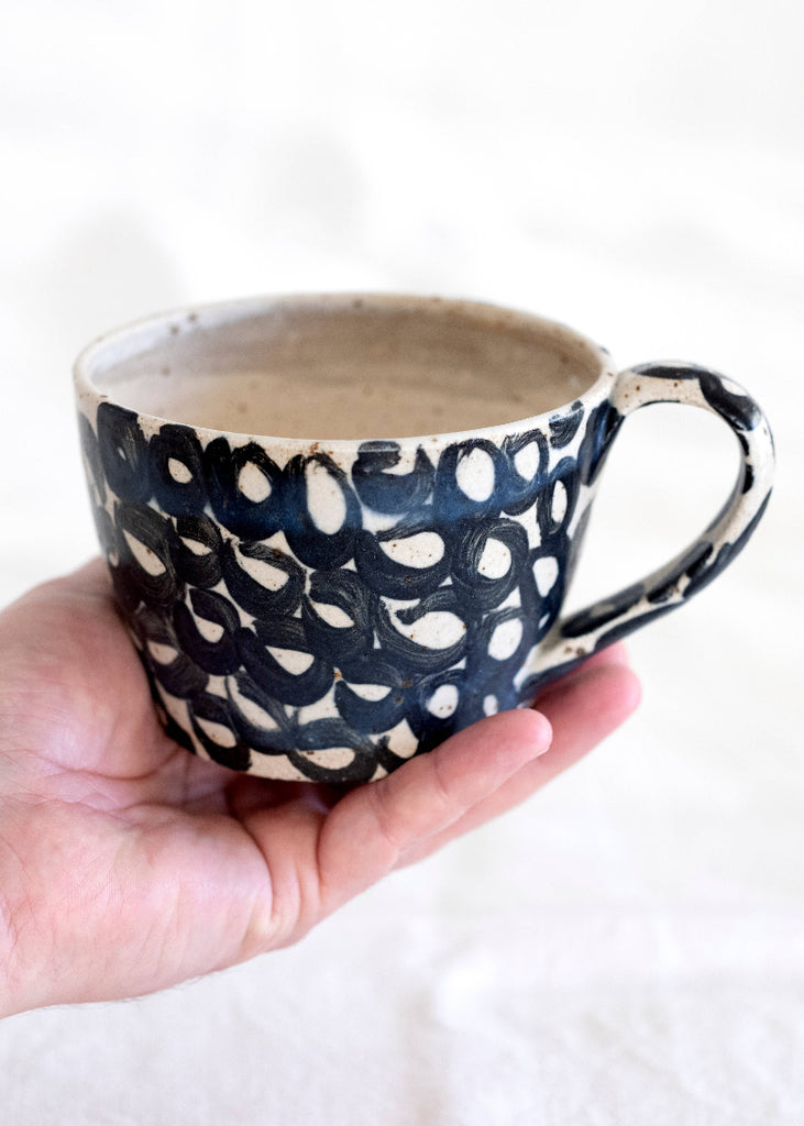 Polli Pots | Large Coffee Mug | Black + White