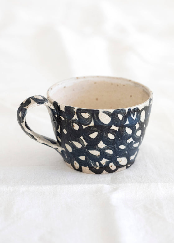 Polli Pots | Large Coffee Mug | Black + White