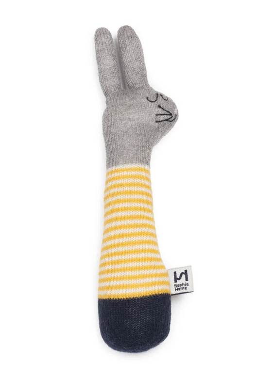 Sophie Home | Cotton Knit Baby Rattle | Citrus Rabbit