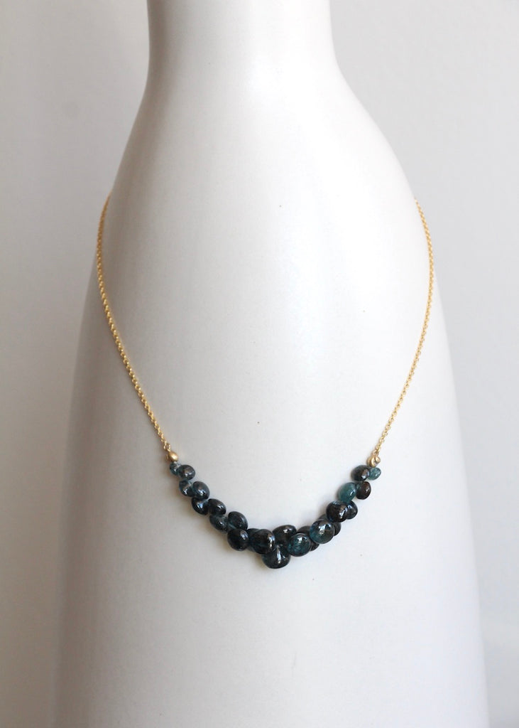 Rachel Atherley | Caviar Scoop Necklace in 14k Gold + Orissa Kyanite