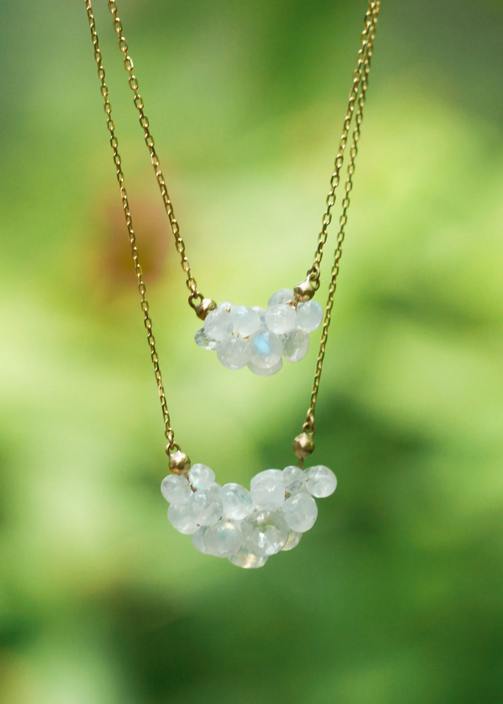 Rachel Atherley | Large Cloud Pendant in 14kg and Rainbow Moonstone