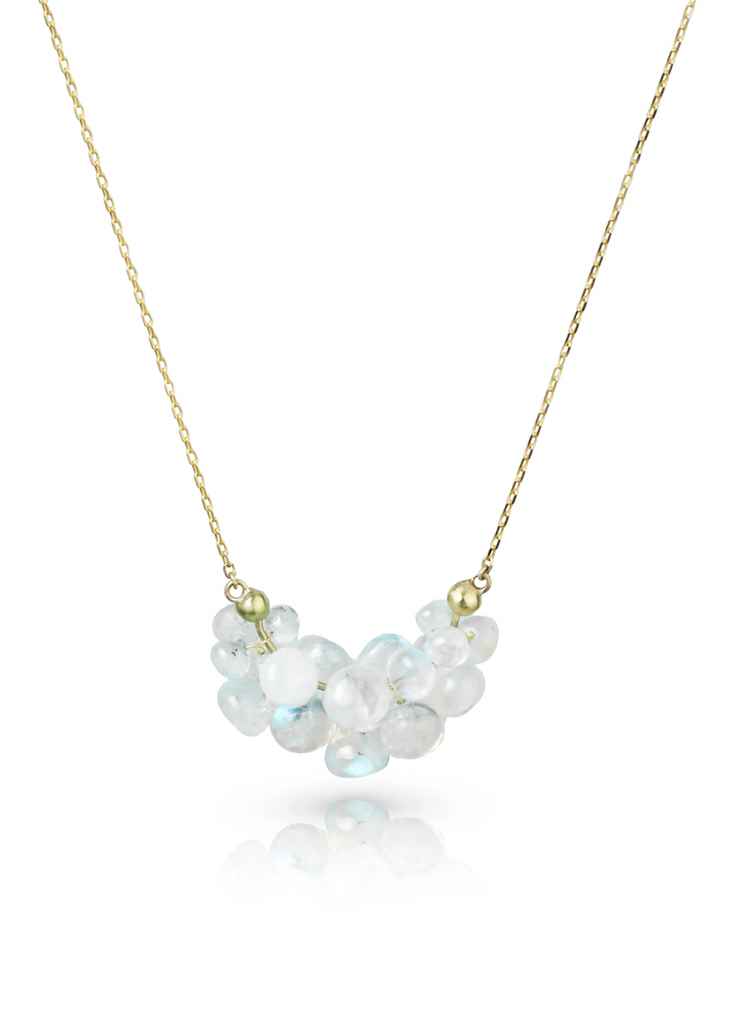 Rachel Atherley | Large Cloud Pendant in 14kg and Rainbow Moonstone