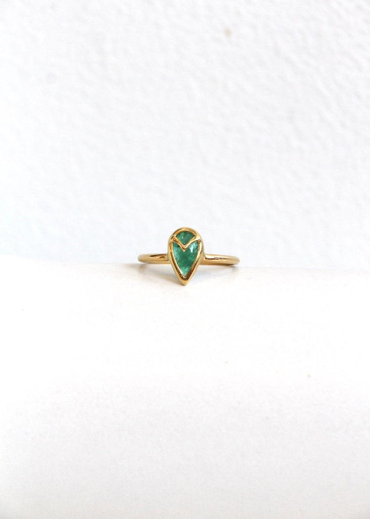 Rachel Atherley | Owl Ring in 18k + Emerald