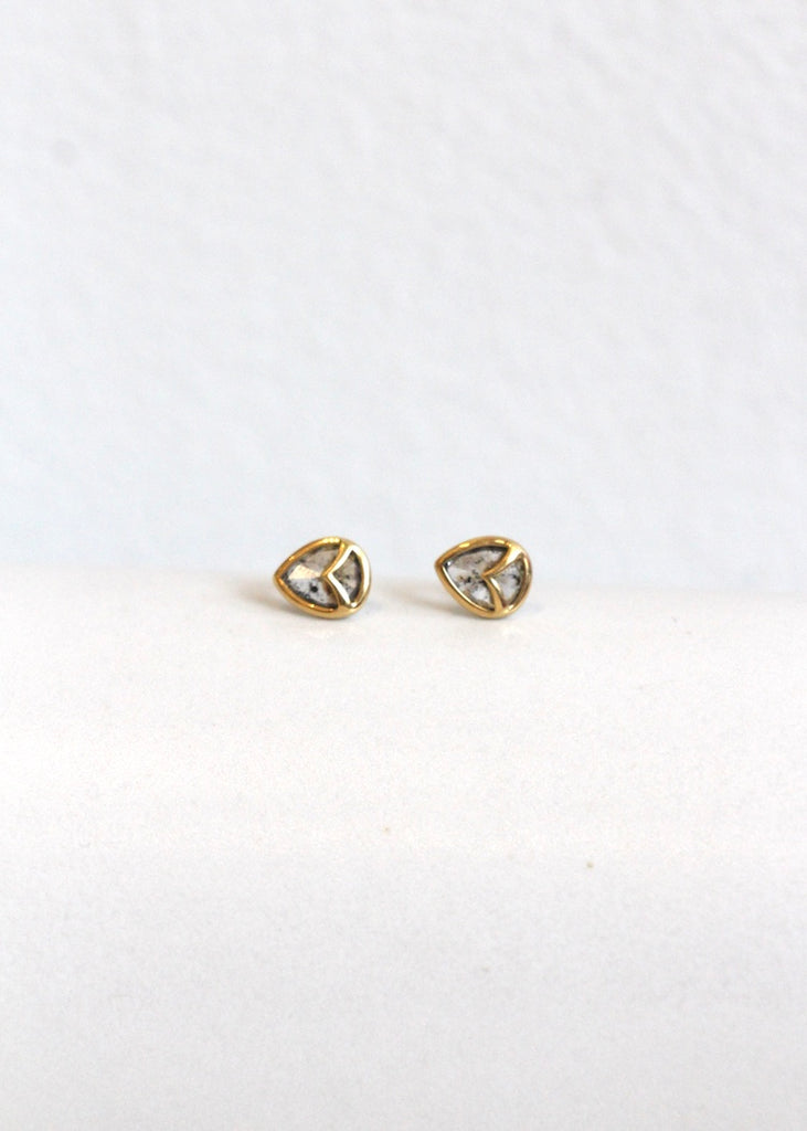 Rachel Atherley | Salt + Pepper Diamond Owl Post Earrings