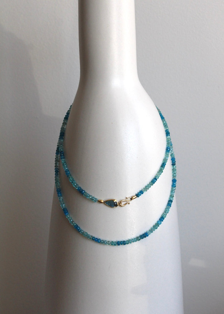 Rachel Atherley | Serpent Necklace in 18k gold + Apatite + Blue Tourmaline