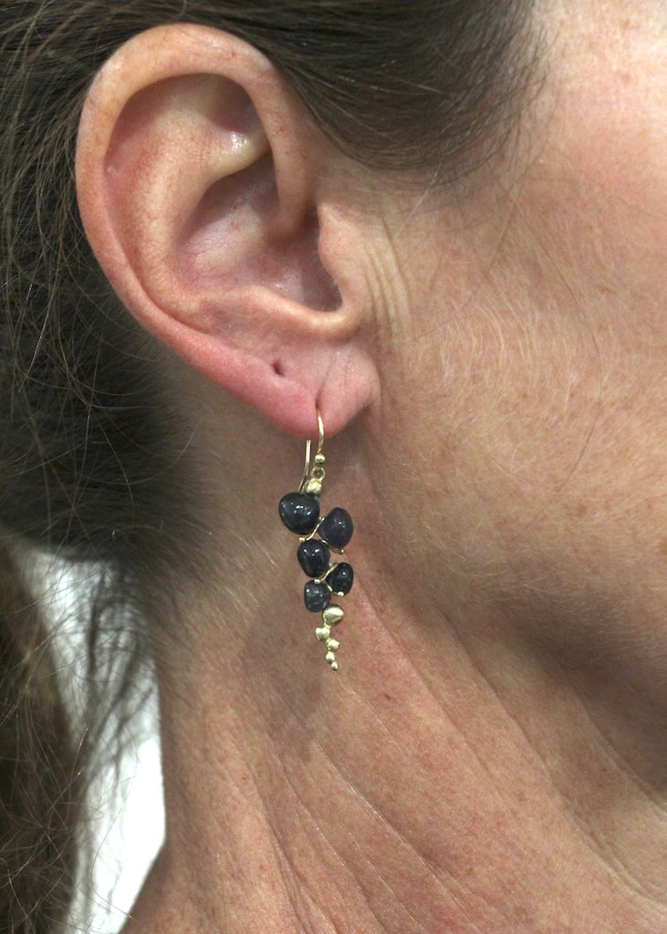 Rachel Atherley | Small Caviar Earrings in 14kg + Orissa Kyanite