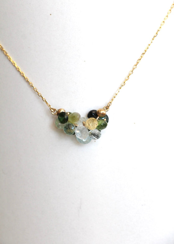 Rachel Atherley | Small Cloud Pendant in 14kg and Green Tourmaline