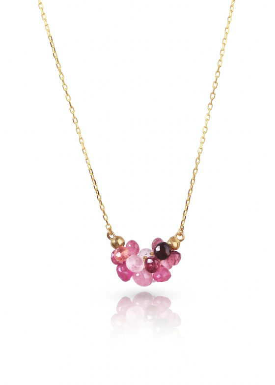 Rachel Atherley | Small Cloud Pendant in 14kg and Pink Tourmaline