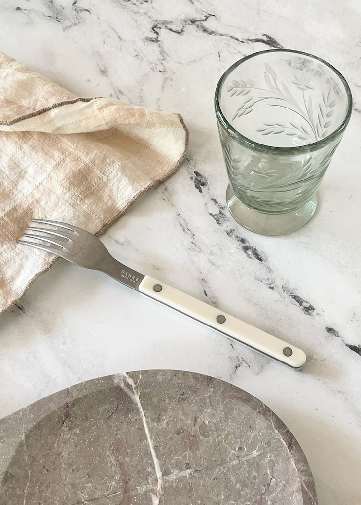 Recycled Hand-Blown Etched Footed Glass