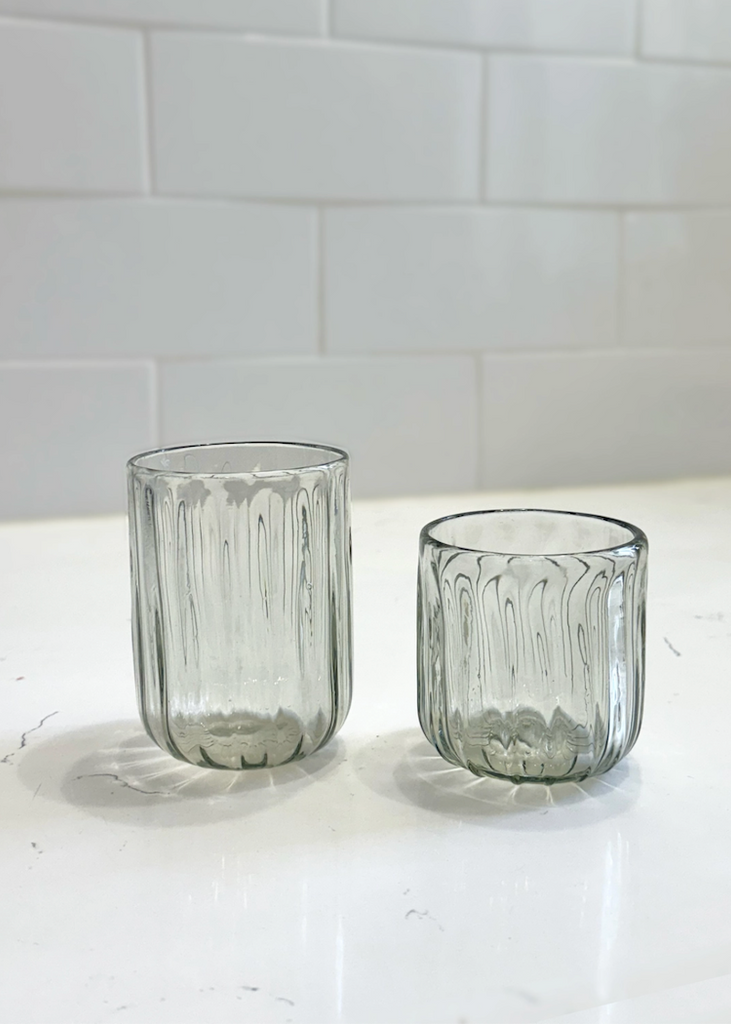 Recycled Handblown Fluted Tumbler | Medium
