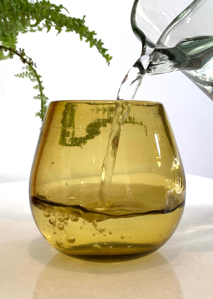 Recycled Handblown Glass | Amber Roli Poli
