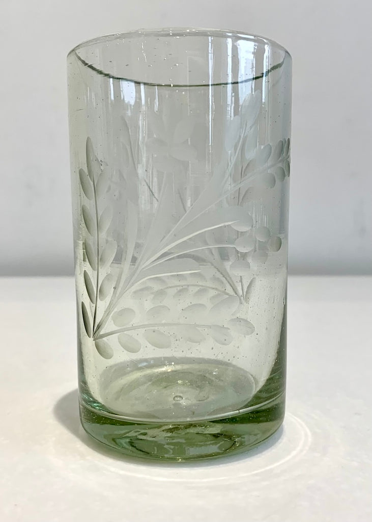 Recycled Handblown Glass | Short Etched Glass