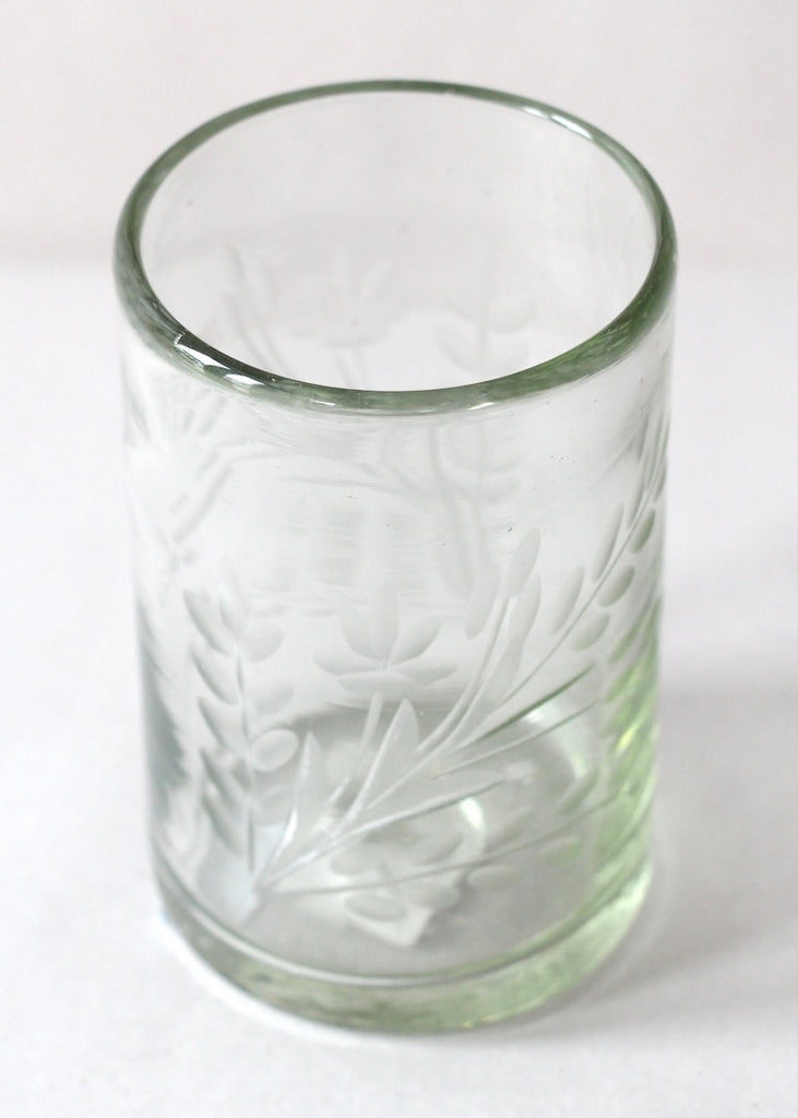 Recycled Handblown Glass | Short Etched Glass
