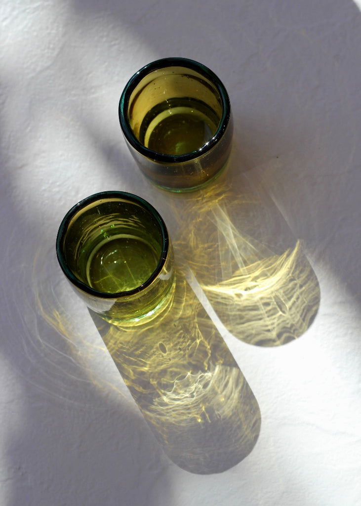 Recycled Handblown Glass | Mini Tumbler | Amber/Aqua