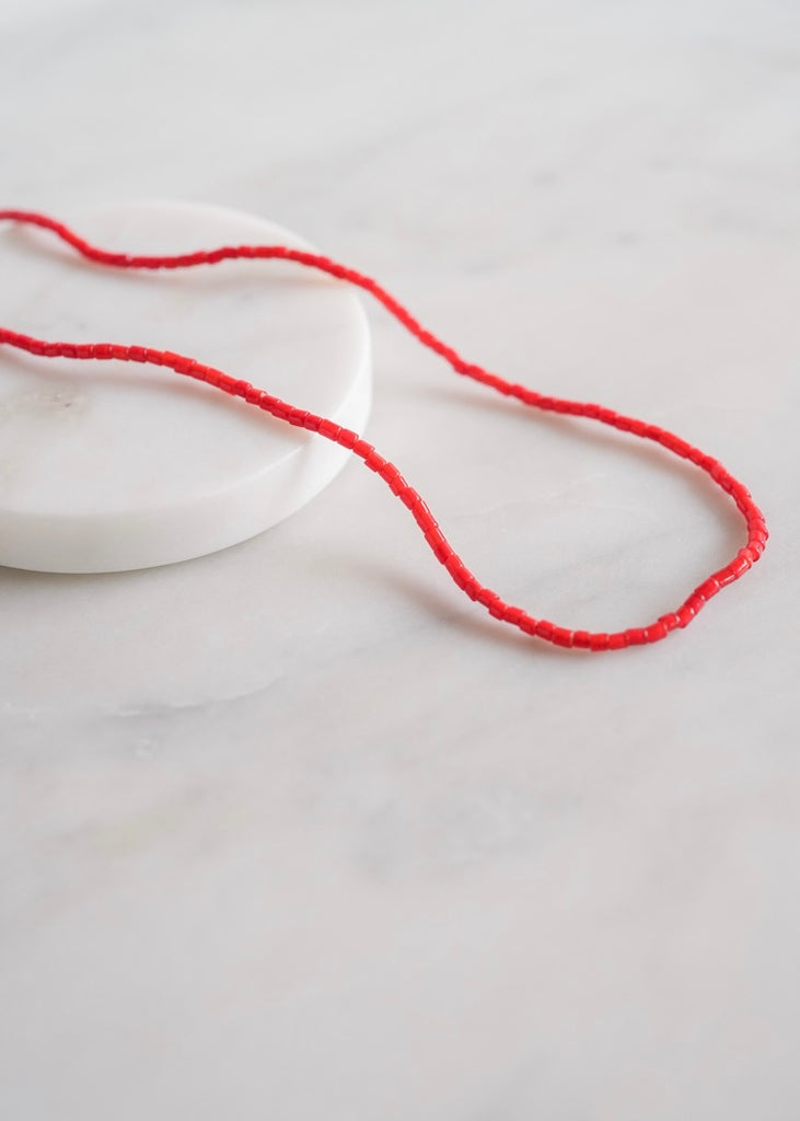 Red Flat-Ended Seed Trade Beads