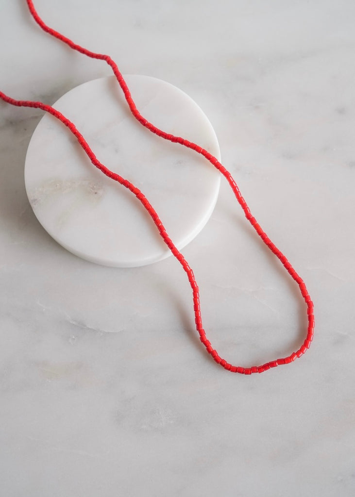 Red Flat-Ended Seed Trade Beads