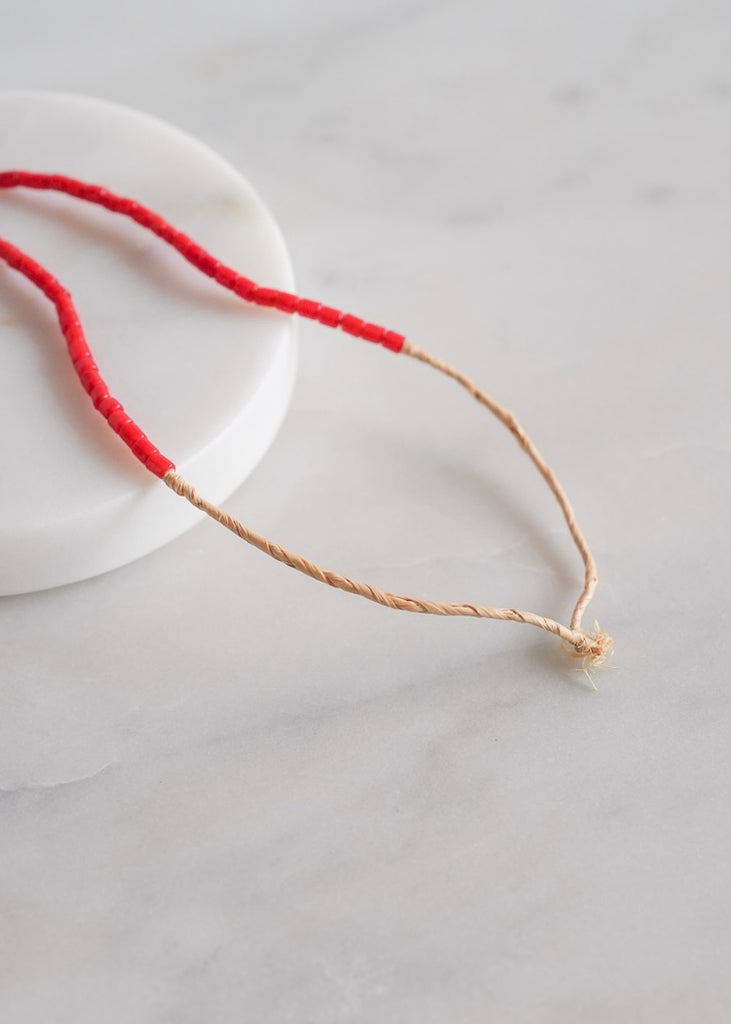 Red Flat-Ended Seed Trade Beads