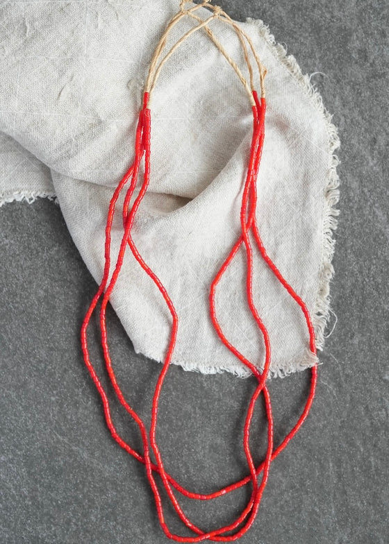 Red Flat-Ended Seed Trade Beads