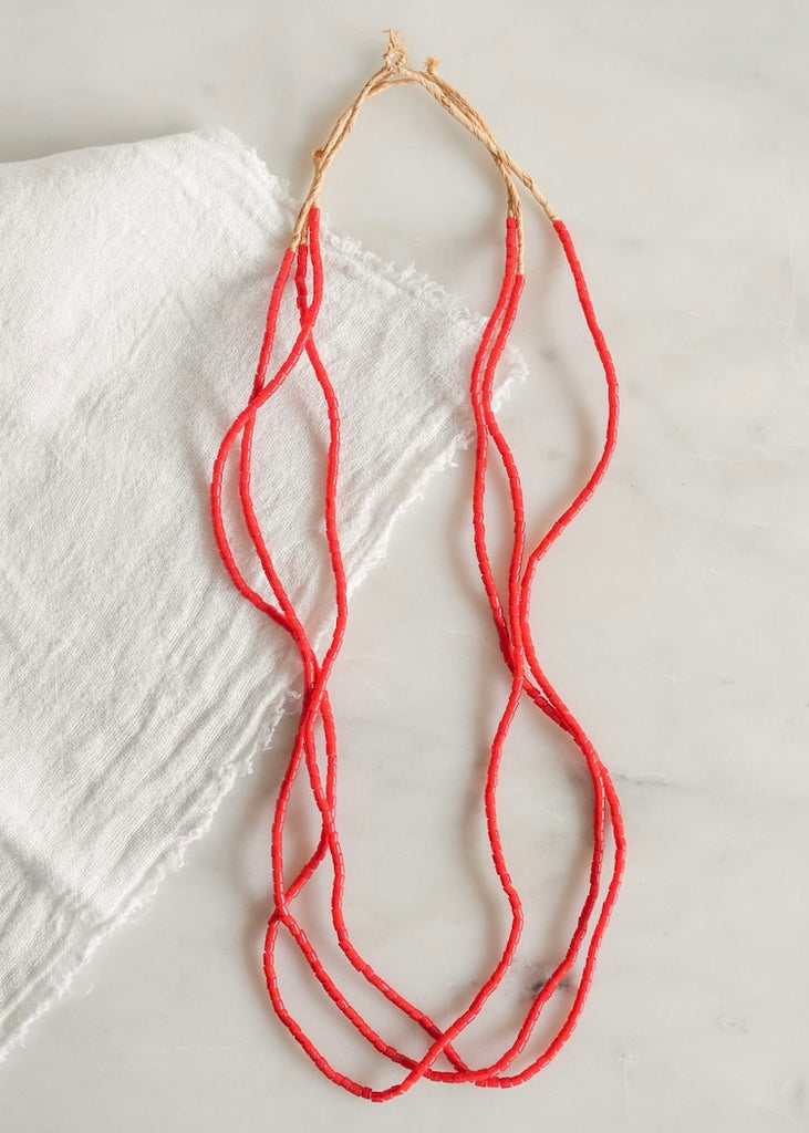 Red Flat-Ended Seed Trade Beads