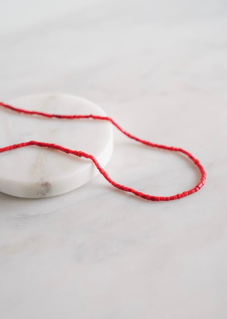 Red Flat Ended Seed Beads