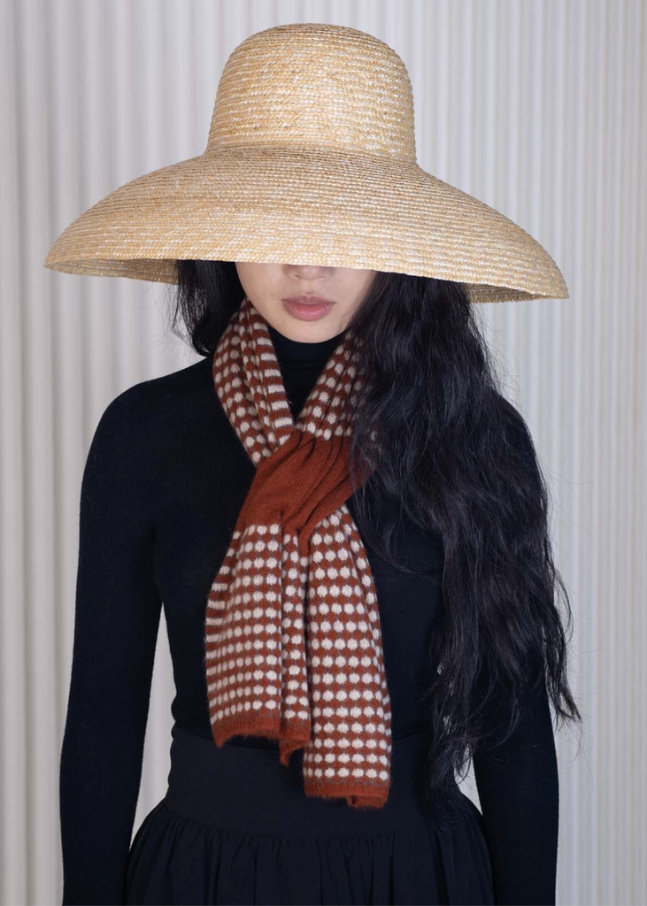 Oats + Rice | Coral Keyhole Cashmere Scarf | Red