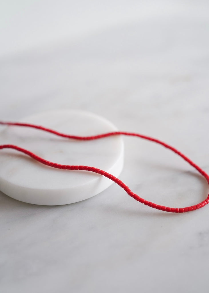 Red Flat Ended Trade Beads
