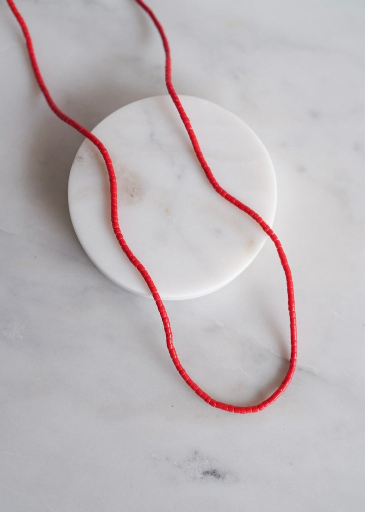 Red Flat Ended Trade Beads