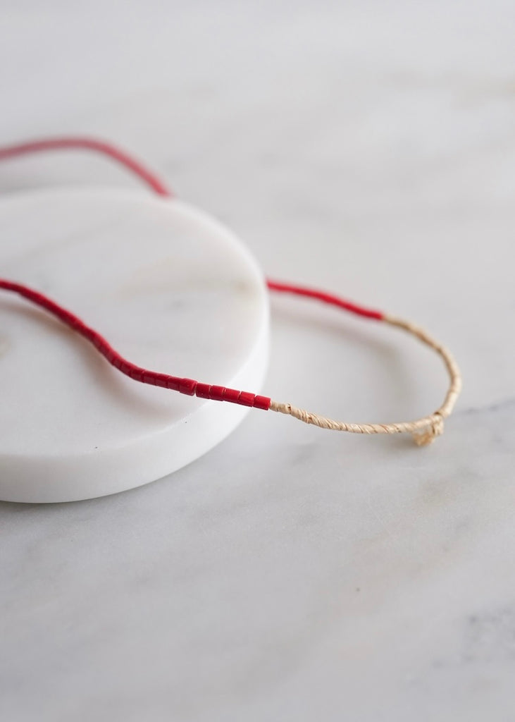 Red Flat Ended Trade Beads