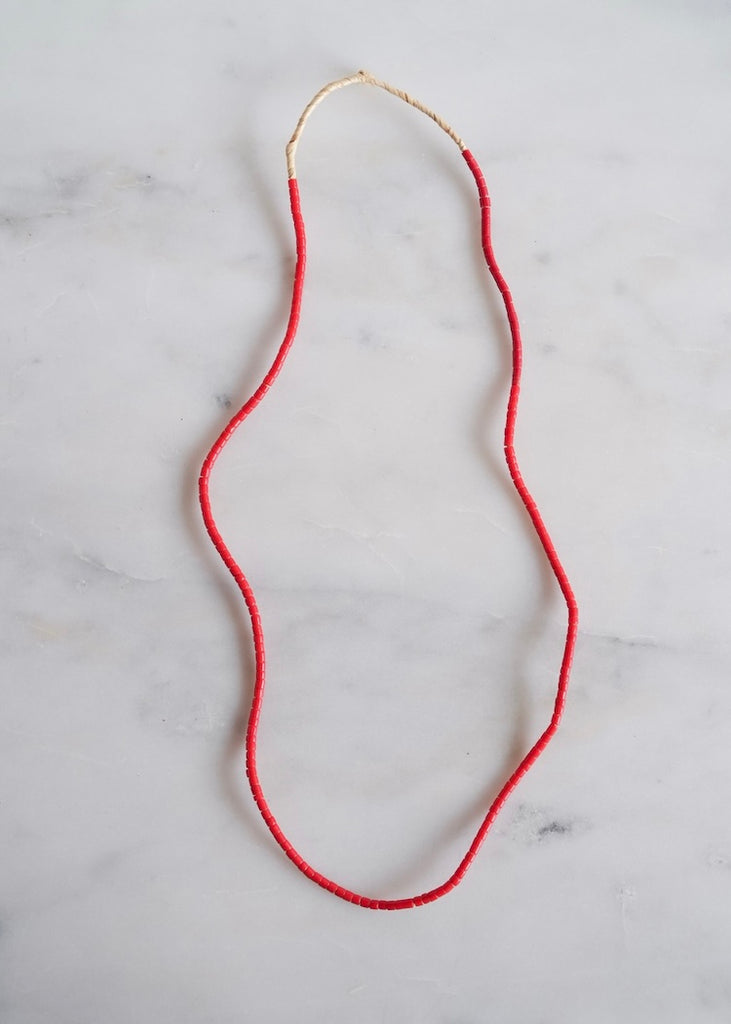 Red Flat Ended Trade Beads