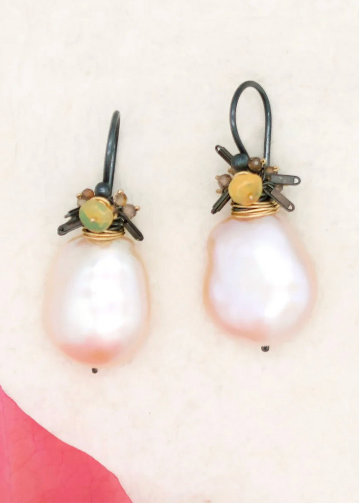 River Song | Baroque Pearl Fringe Earrings