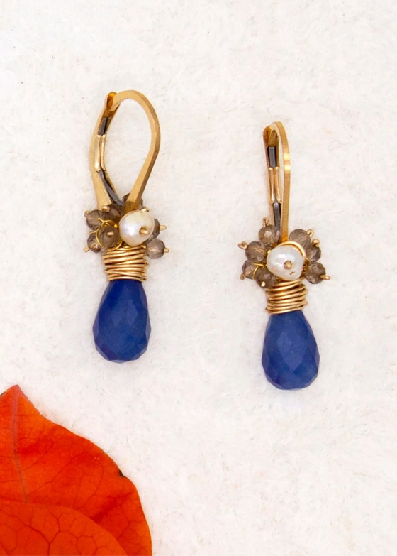 River Song | Brazilian Blue Quartz Fringe Earrings